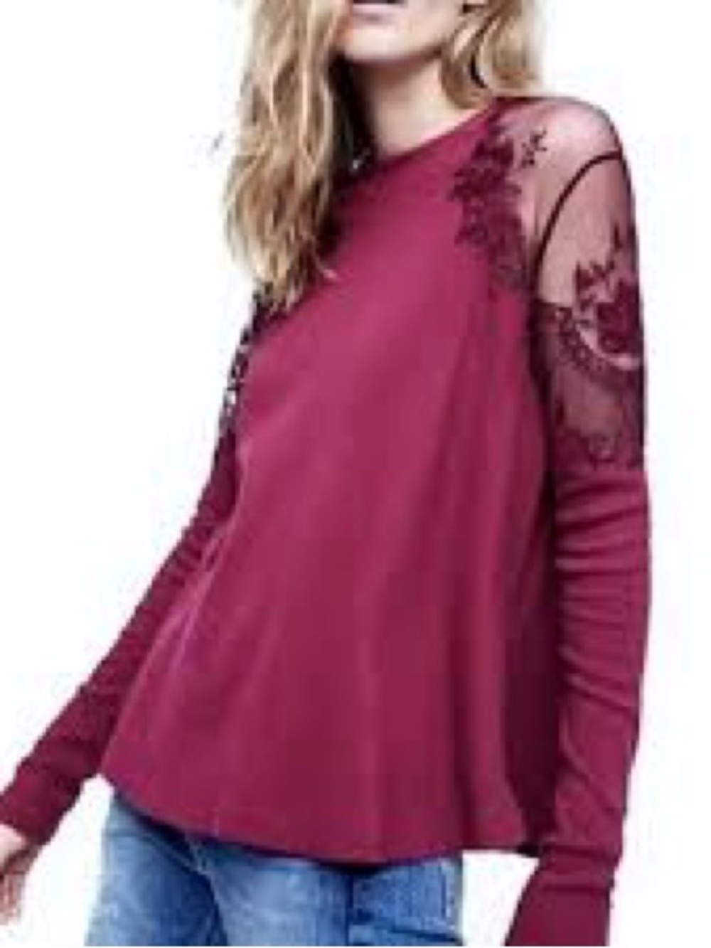 Free People Daniella Top in Burgundy
